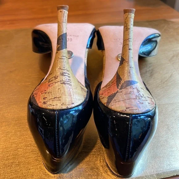 Emilio Pucci Open Toe Heels in Black Patent Leather - Picture 15 of 15